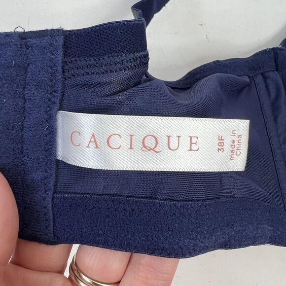 Cacique Size 38F Bra Lightly Lined Full Coverage Underwired Blue Floral Women’s - Picture 3 of 12